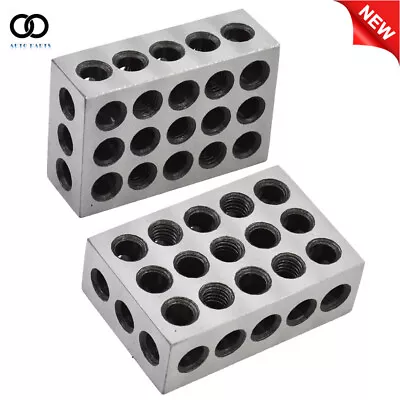 Ultra Precision 1 Matched Pair 1-2-3 Blocks 23 Holes .0002  Machinist 123 • $18.65