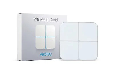 $69.99 • Buy ~NEW~ Aeotec WallMote Quad, Gen5 Z-Wave Plus, 4-Button Wireless Remote [ZW130]