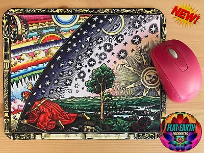 New Biblical Flat Earth Mousepad Alchemy Flammarion PC Mat Mouse Pad Matrix Dome • $12.95