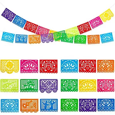 2 Pack Mexican Party Banners 36 Feet Cinco De Mayo Decorations Papel Picado ... • $16.09