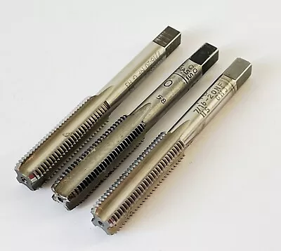 (3) 7/16-20 NF GH3 HSS Hand Bottoming Tap 4 Flute USA RH PTD SOSSNER WELLS TOOL • $19.95