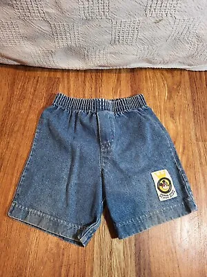 Vtge Mickey Mouse Speed King Denim Shorts Childrens Size 4T? • $12.50