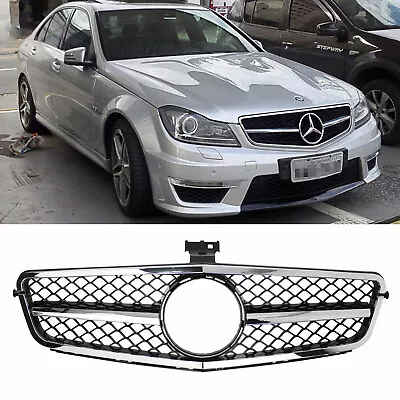 AMG Style Chrome Front Grill Grille For Mercedes Benz W204 C250 C300 08-14 • $75.99