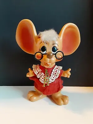 Troll Doll 11  Royalty Industries Christmas Mrs. Santa Claus Mouse Bank 1970 • $38.95