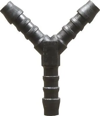 Y-Piece Barbed PLASTIC Hose Joiner Equal Tee Connector Fuel Air Silicone Rubber • £1.99