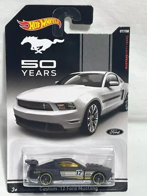 Hot Wheels 50 Years Custom 2012 Ford Mustang Black 1/64 • $3.99