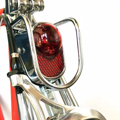 Kiley LM-002 Chrome Vintage Classic City Tour Bicycle LED Rear Tail Light Still • $19.50