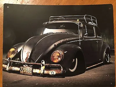 Tin Sign Vintage Volkswagen VW Bug Slammed • $15
