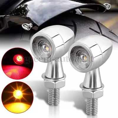 2X Motorcycle Mini LED Turn Signal Light Lamp Blinker Indicator Brake Amber Red • $14.78