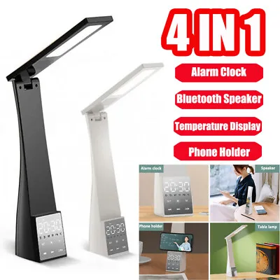 Desk Lamp LED Light Table With Speaker Alarm Clock Bed Reading Office Study USB • $36.09