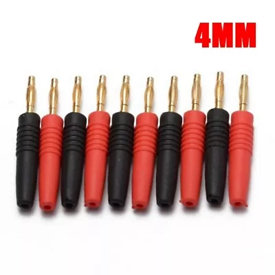 10X 4mm Wire Cord Solder Type Male Banana Plug Jack Connector Gold Plated N435 • $10.50