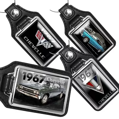 Compatible With 1967 Malibu Chevelle Car Designs Faux Leather Key Ring • $16.95