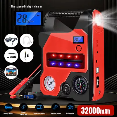 4 In 1 12V Car Jump Starter With Air Compressor Battery Charger Jump Box Jumper • $61.99