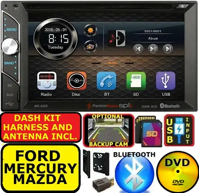 FORD MERCURY MAZDA TOUCHSCREEN Radio Stereo Bluetooth Double Din Dash Kit DVD • $199.99