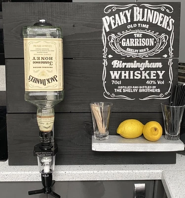 £45 • Buy Peaky Blinders Optic Station Vodka Gin Jack Daniels Home Bar Man Cave Rustic
