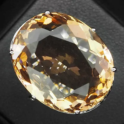 Morganite Peach Orange Oval 21.40Ct. Sapp 925 Sterling Silver Ring Size 6.25 • $54.37