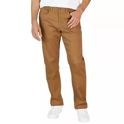 Izod Jeans Comfort Stretch Mens Regular Fit 5-Pocket Color Taupe Sz 38X30 NEW • $29.99