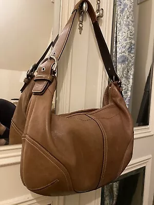 Authentic COACH Shoulder Tote Bag Leather Tan Hobo • £25