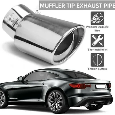   Round Exhaust Pipe Tail Muffler Chrome Tip Accessories For Honda Civic Accord • $7.60