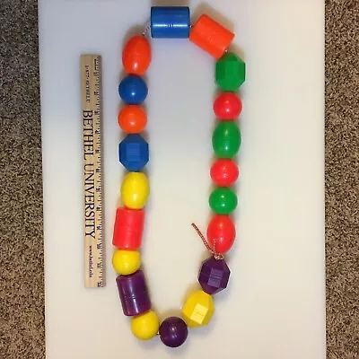 Vintage Fisher Price Stringing Plastic Beads 20 Beads W/String • $15.99