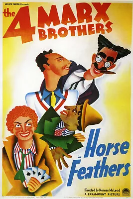 Horse Feathers Vintage Groucho And Marx Brothers Movie Poster • $9.99