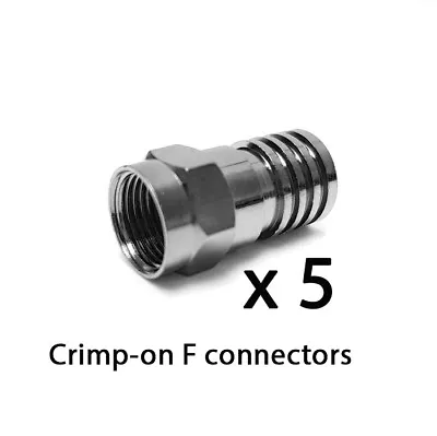 Crimp-on F Connector CT WF100 PF100 PH100 RG6 Sat Cable SKY TV Aerial Freesat X5 • £4.25
