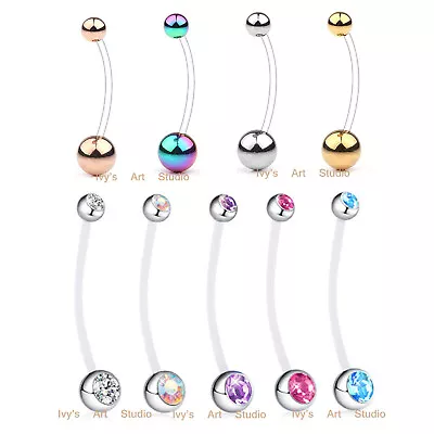 Flexible Bioplast Soft Pregnancy Belly Bar Navel Ring Maternity Piercing  • $4.90