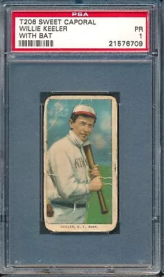 T206 SC 350 30: WILLIE KEELER With Bat New York Yankees ~ PSA 1 • $287.50