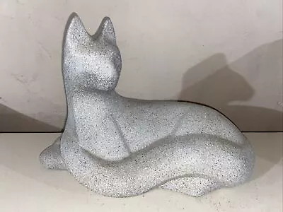 Haeger 6063 Cat Statue Pottery Textured Paint  1990 With Original Sticker 15x10” • $70