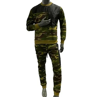 Mens CAMOUFLAGE JOGGING SUIT HOODED TRACKSUIT BOTTOMS Trousers Pants Tops • £15.95