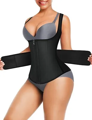 £10.99 • Buy Women's Latex Waist Trainer Vest Underbust Slimming Training Cincher 9 Steel Bon