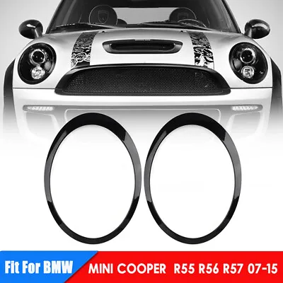 Headlight Trim Ring Left+Right For Mini Cooper R55 R56 2007-2015 Glossy Black AA • $23.99