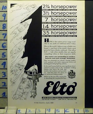 1930 Elto Motor Boat Outboard Engine Evinrude Watercraft  Ad  Bf58 • $21.95