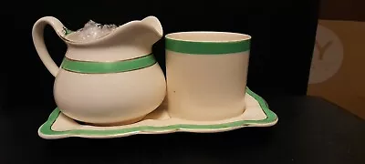 £25.99 • Buy Soho & Simpsons Pottery Queens Green Cream/Milk Jug Sugar Cup & Tray
