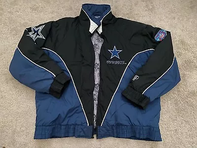 Vintage Dallas Cowboys Pro Player Puffer Jacket NFL Football Outdoor Coat Men XL • $64.88