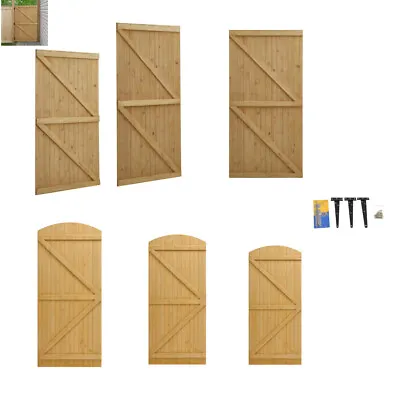 Privacy Wooden Garden Gate Curved/Flat Top Pedestrian Gate Decorative Door W Kit • £69.99