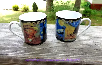 Set Of 2 VAN GOGH VODKAS Espresso Demitasse COFFEE CUPS 3 Oz. Mugs By GOGH GEAR • $16.99