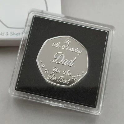 £6.39 • Buy  To An Amazing Dad  Happy Birthday - Silver Plated Coin / Gift / Present
