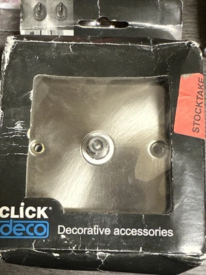£7.50 • Buy Click Deco Satin Chrome White Insert 1 Gang Satellite Outlet