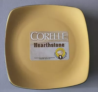 Corelle Hearthstone Yellow Tumeric 8 3/4  Plate Stoneware Square NEW • $14.97