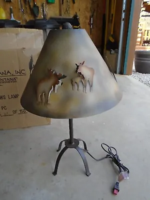 Montana Silversmiths 3D Shadows Moose Metal Table Lamp Decor Lighting Rustic  • $159.99