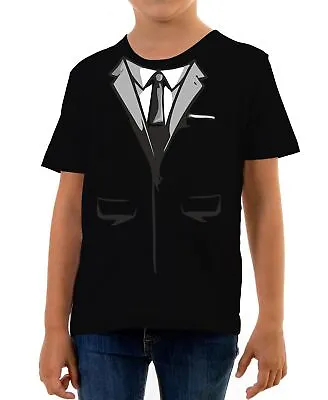 Secret Agent Suit Kids T-Shirt Bond MI5 Funny Fancy Dress James MI6 • £10.99