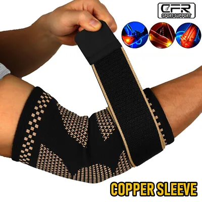 £6.99 • Buy Coper Elbow Brace Support Compression Sleeve Tennis Golfer Arthritis Pain Gym
