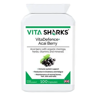 VitaDefence+ Acai Berry - Potent AntiOxidant For Total Immunity Cleanse & Detox • £17.99