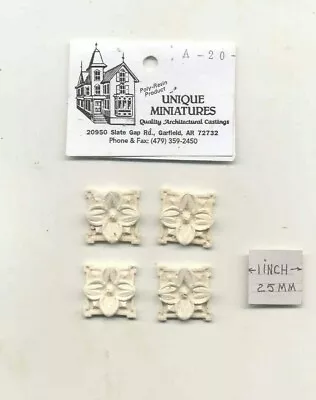 Applique - Block  4pcs -  UMA20 -  Polyresin 1/12 Scale Dollhouse Miniature  • $5.26