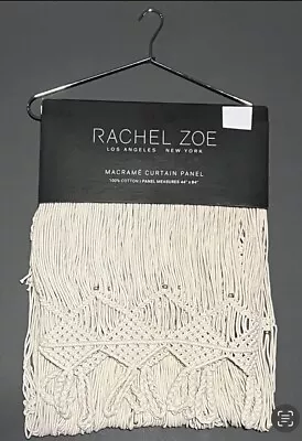 Rachel Zoe Macrame Curtain Panel 44x84” Natural Cream Golden Beads Boho 1 PANEL • $125.48