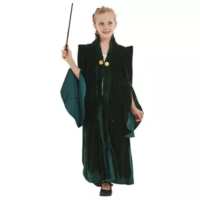 Minerva McGonagall Cosplay Costume Kids Children Robe Coat Halloween Outfit • $45.08