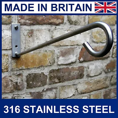 316 Marine Grade Stainless Steel Hanging Basket Brackets For Uneven Walls. • £15