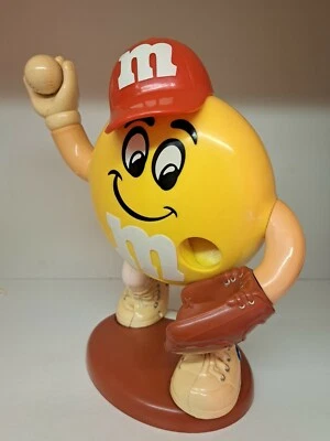 £10 • Buy 🔵 M&M's Chocolate Yellow Baseball Player Red Cap Sweet/Candy Dispenser 1999