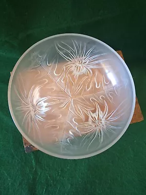 Verlys Frosted Glass Bowl Thistle Pattern Signed • $34.99